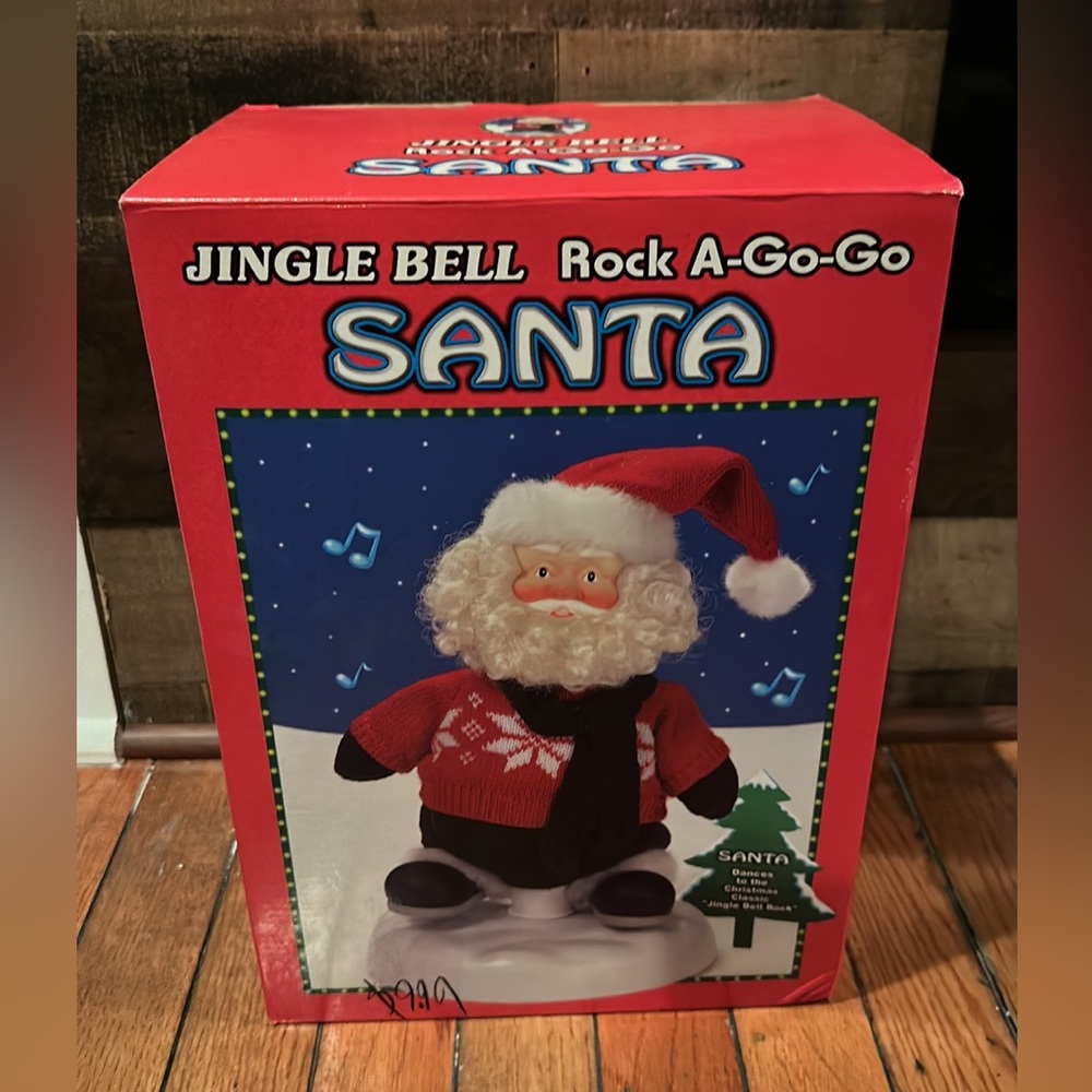 Jingle Bell Rock A Go Go Dancing Spinning Santa Christmas Figure